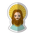 Jesuschrist with halo character religious icon Royalty Free Stock Photo