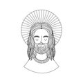 Jesuschrist with halo character religious icon Royalty Free Stock Photo