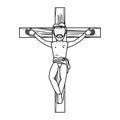 Jesuschrist man cartoon in black and white