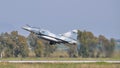 Jet aircraft for air superiority takes off with full afterburner