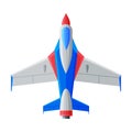 Jet Aircraft, Airplane View from Above, Air Transport Vector Illustration