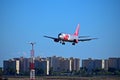 Jet2 Aircraft Landing At Alicante Airport Royalty Free Stock Photo