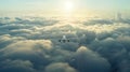 jet airliner flying above cloud Royalty Free Stock Photo