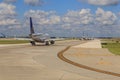 Jet Airliners Taxiing to Takeoff