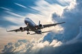 Jet airplane in the sky with motion blur Royalty Free Stock Photo
