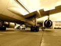 Jet airplane on tarmac Royalty Free Stock Photo