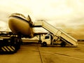 Jet airplane on tarmac Royalty Free Stock Photo