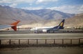 Jet Airways at the Leh Airport, India Royalty Free Stock Photo