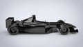 Jet black, formula racing car - side view