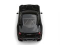 Jet black modern sports car - topdown view