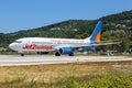 Jet2 Boeing 737-800 airplane at Skiathos Airport in Greece