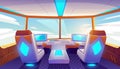 Jet cockpit, empty airplane cabin interior design Royalty Free Stock Photo