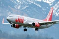 Jet2.com Airlines plane landing at Innsbruck Airport, INN