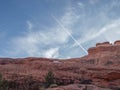 Jet Contrail over Arches National Park in Utah