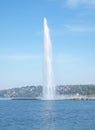 Jet d'eau on Lake Geneva in Geneva Switzerland Royalty Free Stock Photo