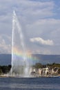 Jet D'eau and rainbow (0431) Royalty Free Stock Photo