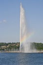 Jet d'eau with rainbow Royalty Free Stock Photo