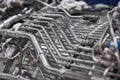 jet engine. airplane engine side view close up Royalty Free Stock Photo