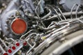 jet engine. airplane engine side view close up Royalty Free Stock Photo