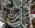 jet engine. airplane engine side view close up Royalty Free Stock Photo