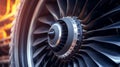 Jet engine closeup with details Royalty Free Stock Photo