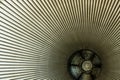 Jet engine exhaust cone with ridged steel structure Royalty Free Stock Photo