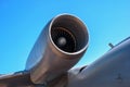 The jet engine of the Russian plane is An 72. Royalty Free Stock Photo