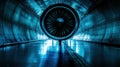 Jet Engine Testing Tunnel Vision in Blue Royalty Free Stock Photo