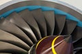 Jet engine turbine blades Royalty Free Stock Photo