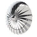 Jet engine, turbine blades of airplane, 3d render