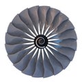 Jet engine, turbine blades of airplane, 3d render