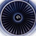 Jet engine turbine blades Royalty Free Stock Photo