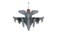 Jet F-16 isolate on white background. american military fighter plane. USA army Royalty Free Stock Photo