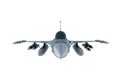 Jet F-16 isolate on white background. american military fighter plane. USA army Royalty Free Stock Photo