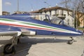 Jet fighter on display in city center, Milan, Italy