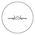 Jet fighter fight airplane modern combat aviation warplane military aircraft airforce icon in circle round black color vector