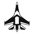 Jet fighter plane icon, simple style Royalty Free Stock Photo