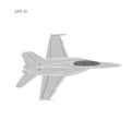 Jet fighter vector illustration. Military aircraft. Carrier-based aircraft. Modern supersonic fighter Royalty Free Stock Photo