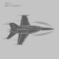 Jet fighter vector illustration. Military aircraft. Carrier-based aircraft. Modern supersonic fighter Royalty Free Stock Photo