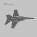 Jet fighter vector illustration. Military aircraft. Carrier-based aircraft. Modern supersonic fighter Royalty Free Stock Photo