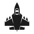 Jet fighter vector illustration. Military aircraft. Carrier-based aircraft. Modern supersonic Royalty Free Stock Photo