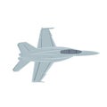 Jet fighter vector illustration. Military aircraft. Carrier-based aircraft. Modern supersonic fighter Royalty Free Stock Photo