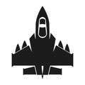 Jet fighter vector illustration. Military aircraft. Carrier-based aircraft. Modern supersonic Royalty Free Stock Photo