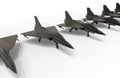 Jet fighters array on the ground Royalty Free Stock Photo