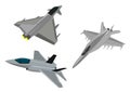 Sleek fast hi-tech air and ground attack jet fighters Royalty Free Stock Photo