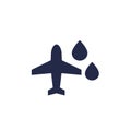 jet fuel icon with plane on white Royalty Free Stock Photo