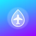 jet fuel vector icon with an airplane Royalty Free Stock Photo