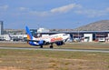 Jet2 Holiday Aircraft Leaving the Runway At Alicante Airport Royalty Free Stock Photo