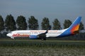 Jet2holidays plane taxiing from Polderbaan runway, Amsterdam Airport Schiphol