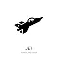 jet icon in trendy design style. jet icon isolated on white background. jet vector icon simple and modern flat symbol for web site Royalty Free Stock Photo